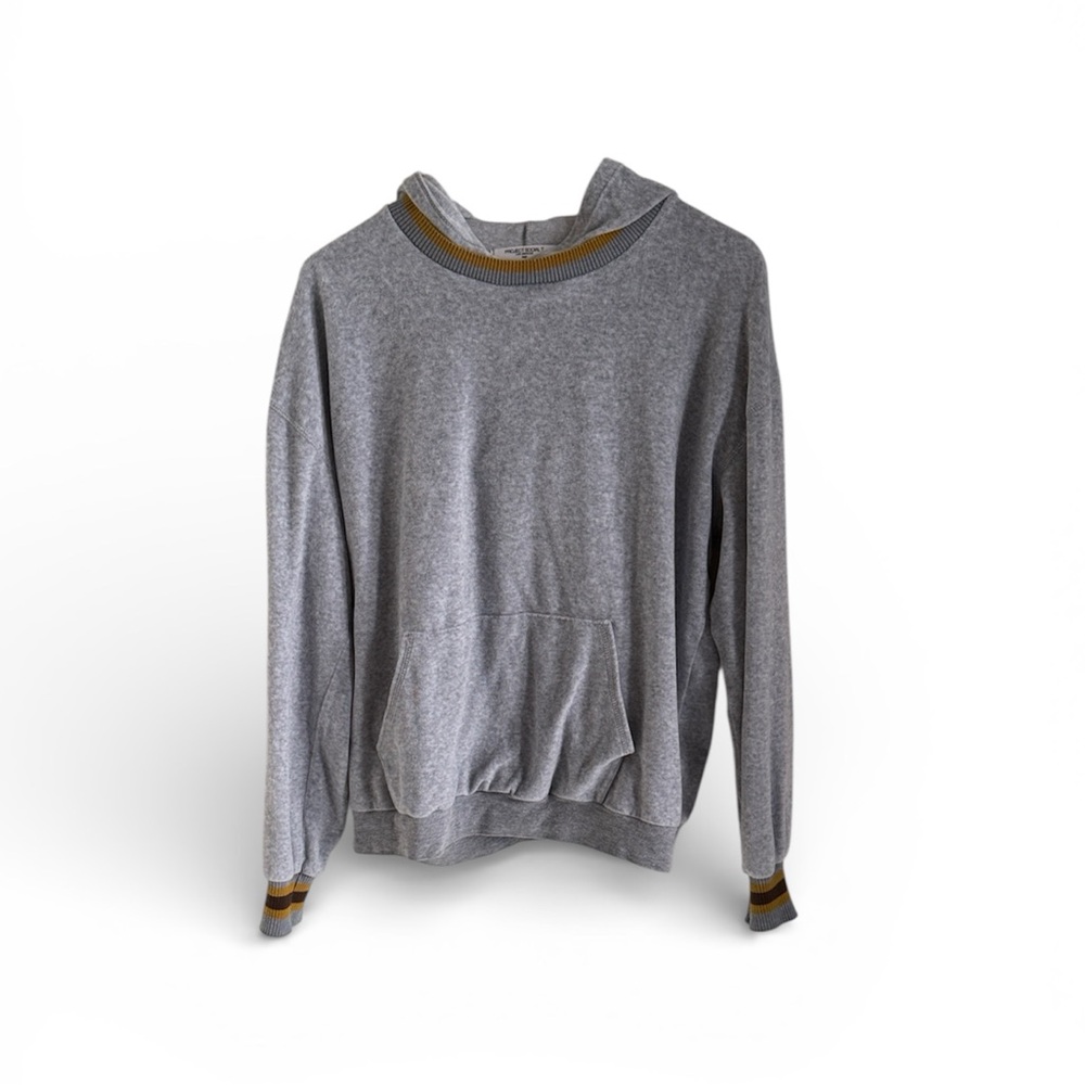 Project Social T Hoodie Grey with Yellow Stripes